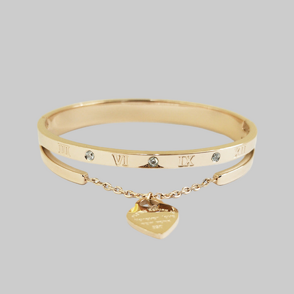 Lettering Titanium Steel Bracelet.