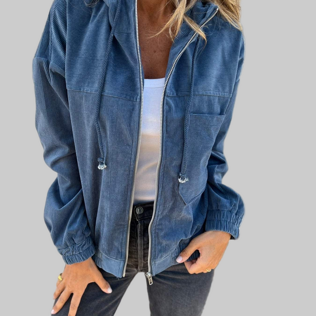 Casual Hooded Outerwear – Stijlvolle Damesjas met Zakken