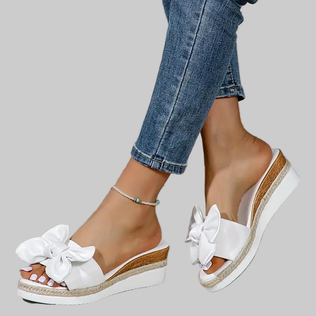 Women's Wedge Bow Slippers
