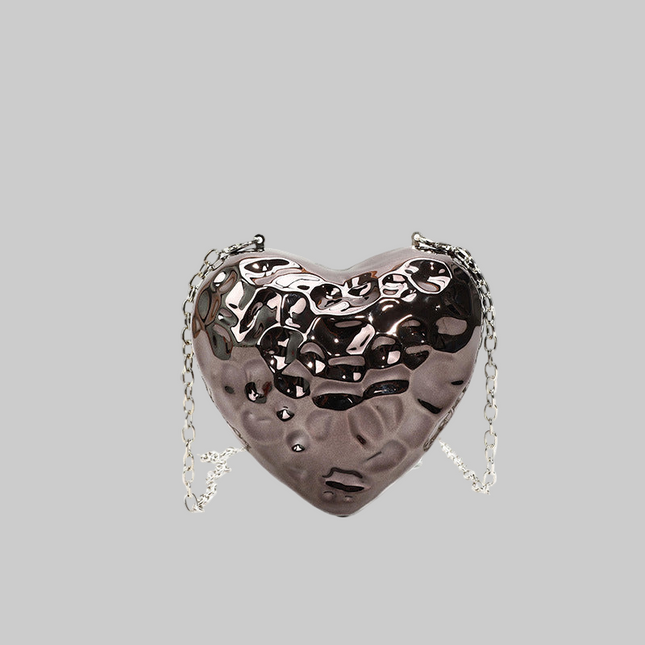 Shiny Heart-shaped Meteorite Acrylic Shoulder Bag.