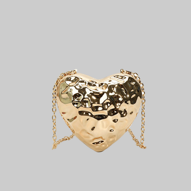 Shiny Heart-shaped Meteorite Acrylic Shoulder Bag.