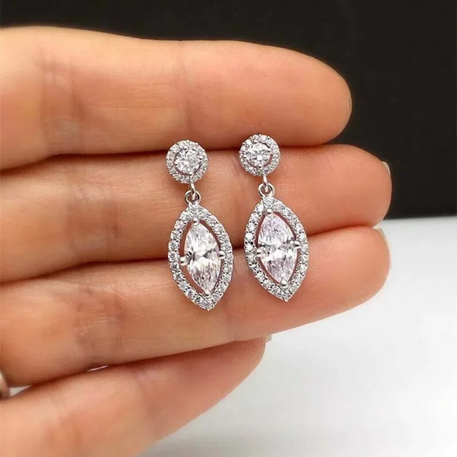 Chic Marquise Cubic Zirconia Dangle Earrings
