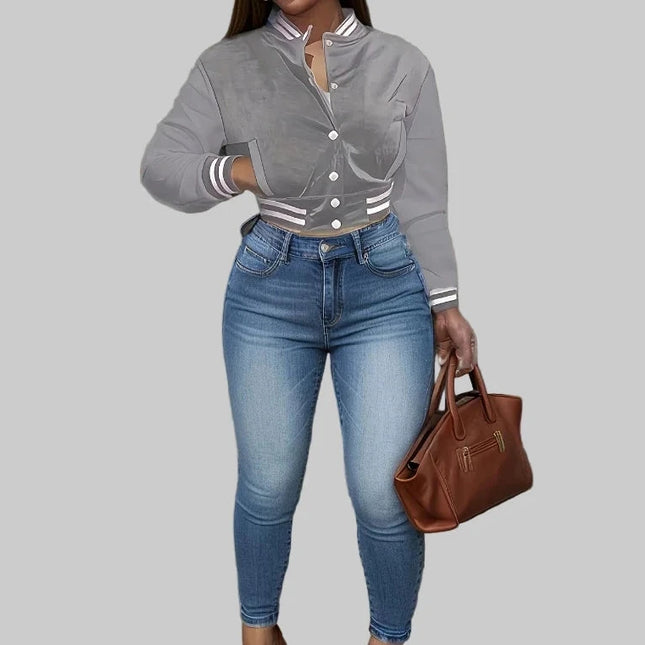 Sportief Baseball Jacket – Tijdloos Streetstyle Jack Dames