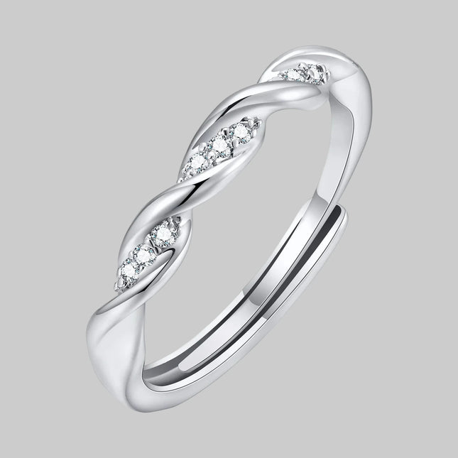 Vnox Adjustable Bridal, Mobius Twisted Metal Ring