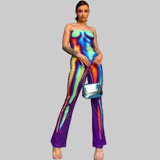 Women Sexy  Summer Print Off Shoulder Strapless