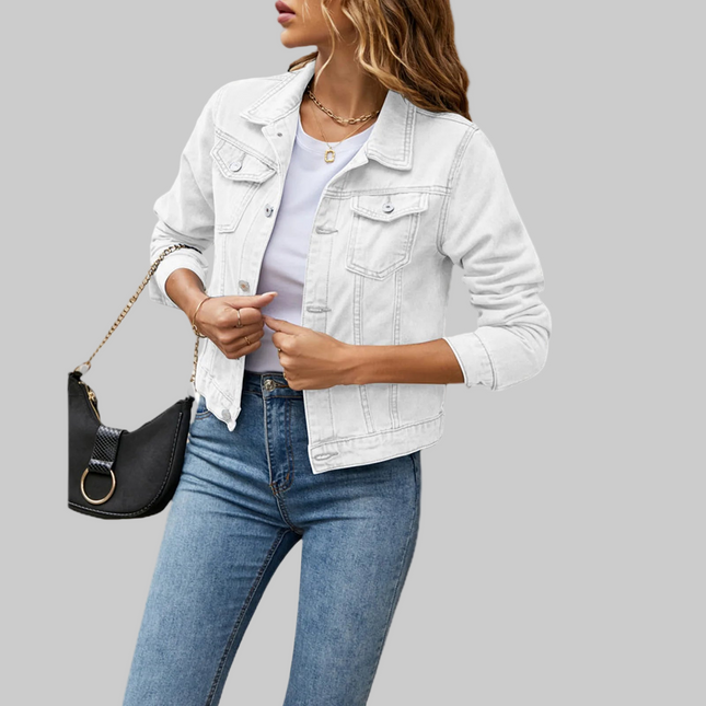 Trendy Denim Jas Dames – Casual Jeans Jacket voor Voorjaar en Zomer