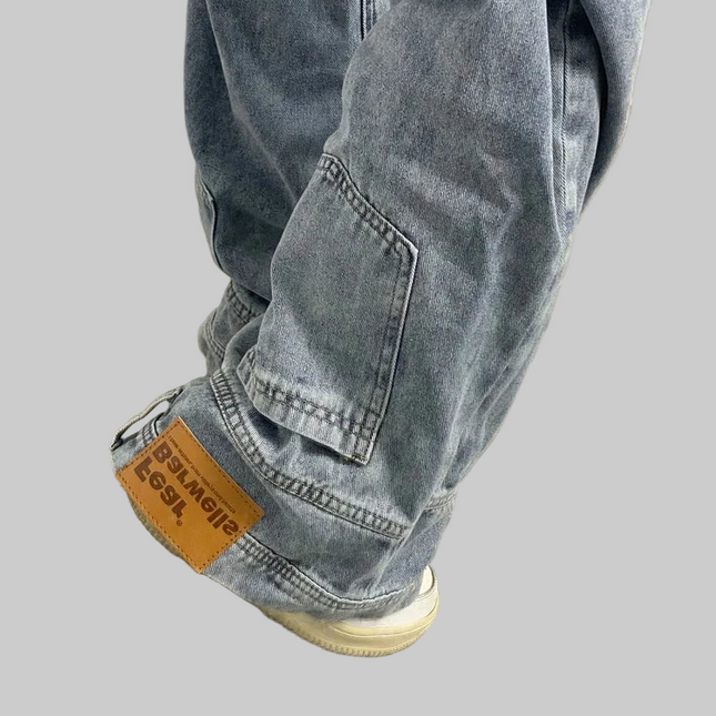 American Retro Baggy High Waisted Jeans Woman High Street Denim