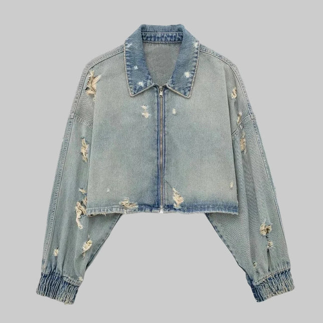 Licht Zomer Spijkerjack – Verkort Denim Jacket voor Warme Dagen