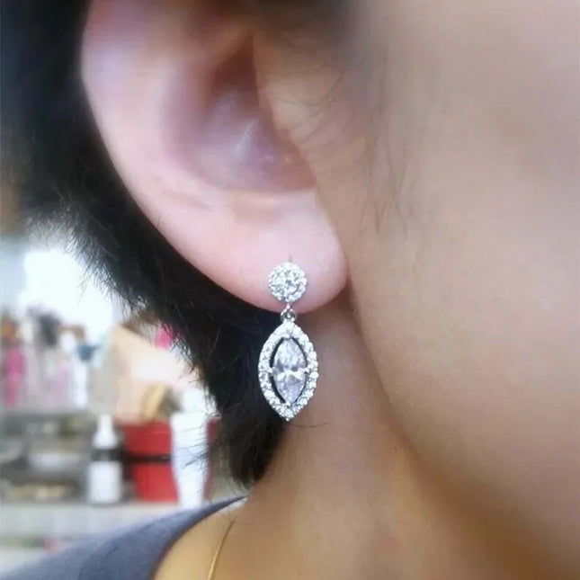 Chic Marquise Cubic Zirconia Dangle Earrings