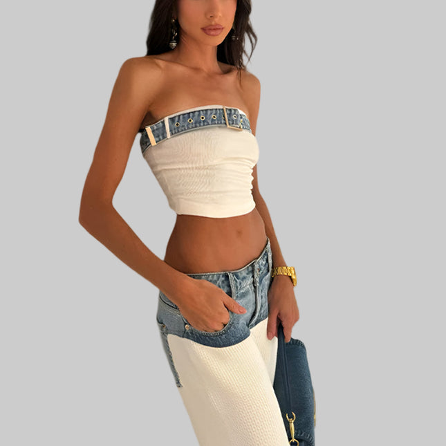 Low Rise Straight Jeans Two Piece