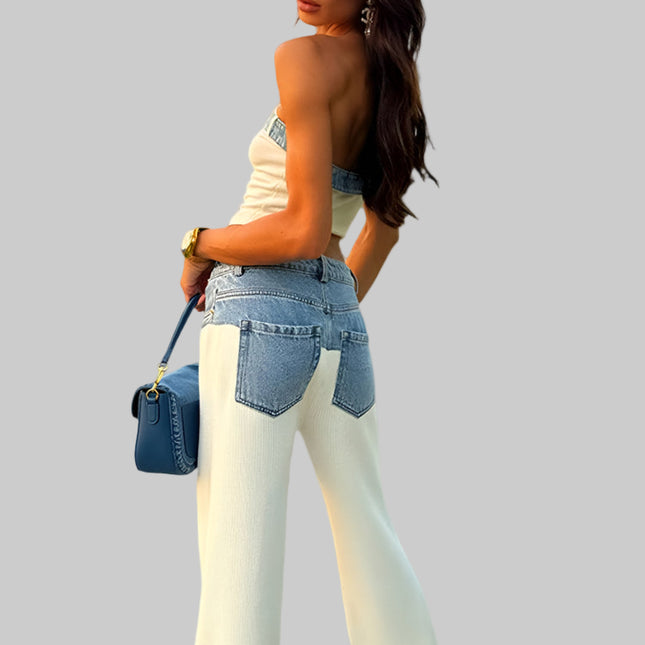 Low Rise Straight Jeans Two Piece