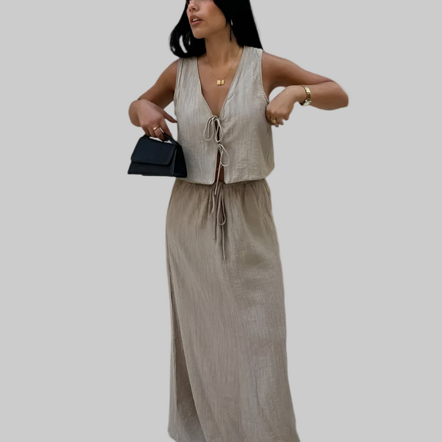 Vintage Solid Skirt Suit