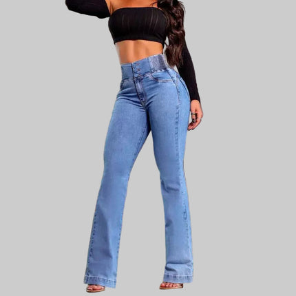 Casual Women Front High Waist Jeans.