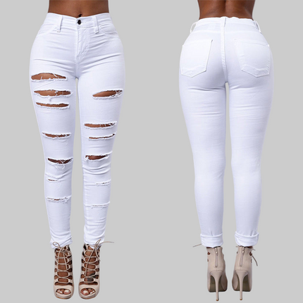 Ripped Jeans Women Skinny Casual High Waist Pants