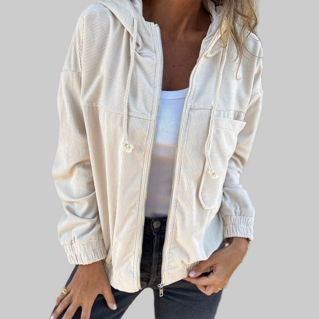 Casual Hooded Outerwear – Stijlvolle Damesjas met Zakken