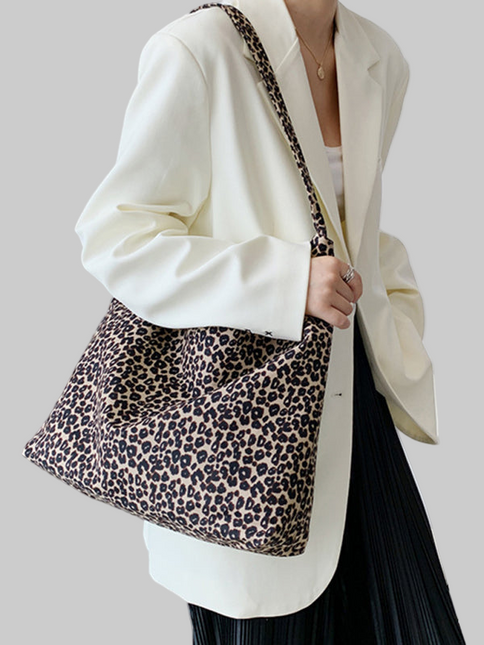 New leopard print shoulder bag canvas shopping bag
