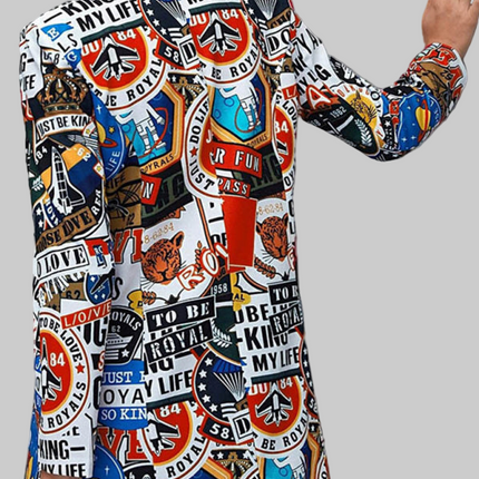 Trendy Blazer Dames – Streetstyle Suit Jacket met Graffiti Design